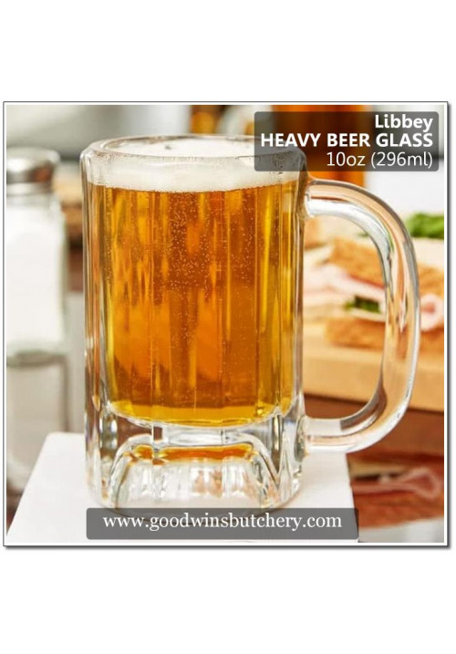 Mexico-Libbey glass HEAVY BEER GLASS 900gr, 10oz 296ml